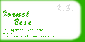 kornel bese business card