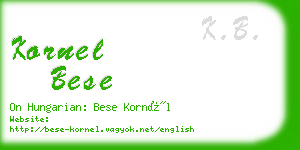 kornel bese business card